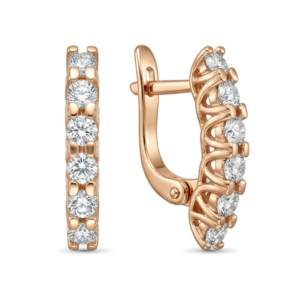 Серьги из красного золота с бриллиантами