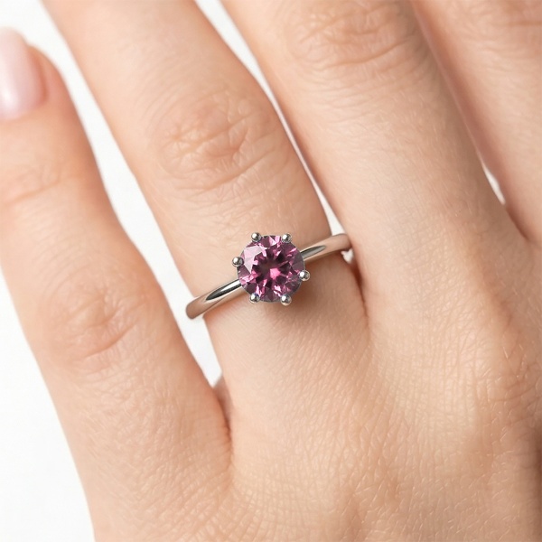 Кольцо из родированного золота с турмалинами