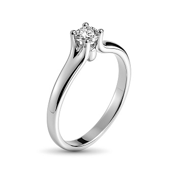 Кольцо из белого золота с бриллиантом