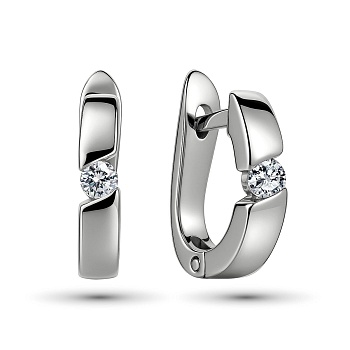 Серьги из белого золота с бриллиантами