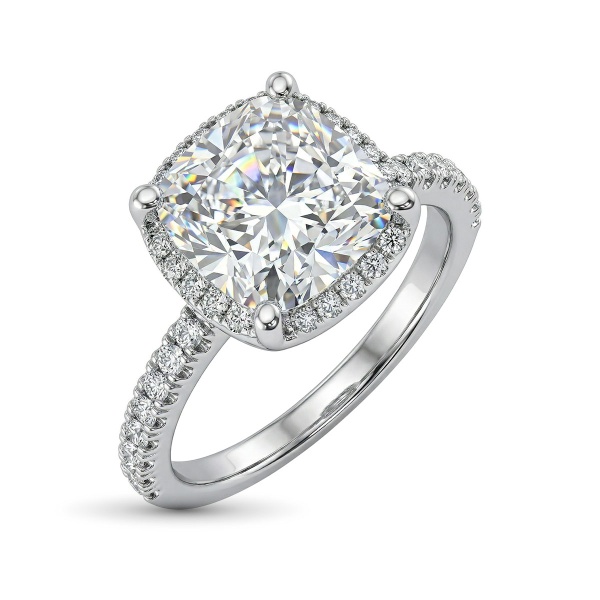 Кольцо из белого золота с бриллиантами