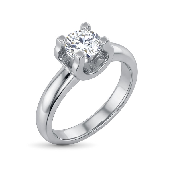 Кольцо из родированного золота с бриллиантами