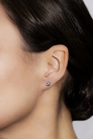 Серьги из белого золота с фианитом