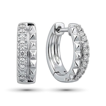 Серьги из родированного золота с бриллиантами