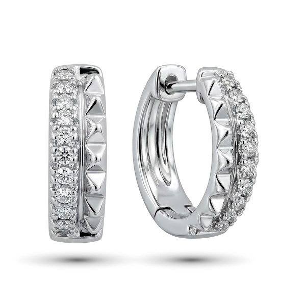 Серьги из родированного золота с бриллиантами