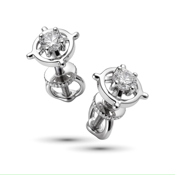 Серьги из белого золота с бриллиантами