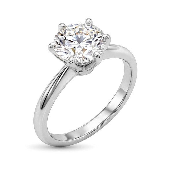 Кольцо из родированного золота с бриллиантом