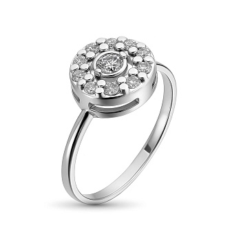 Кольцо из белого золота с бриллиантами