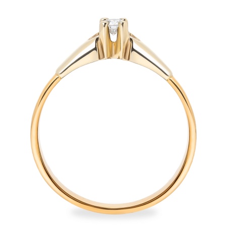 Кольцо из комбинированного золота с бриллиантом