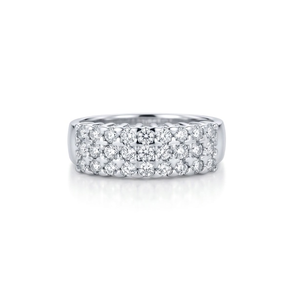 Кольцо из родированного золота с бриллиантами