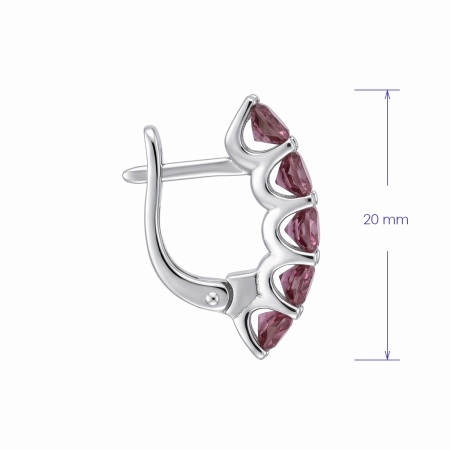 Серьги из родированного золота с турмалинами