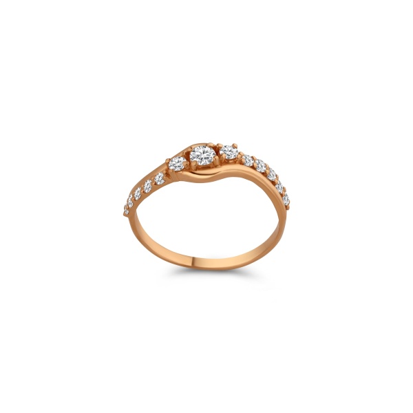 Кольцо из желтого золота с бриллиантами