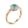 Кольцо из комбинированного золота с изумрудпт и бриллиантами