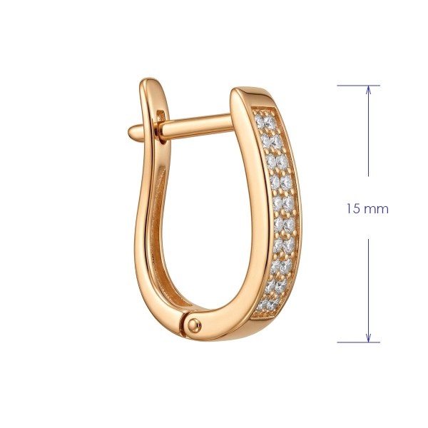 Серьги из красного золота с бриллиантами