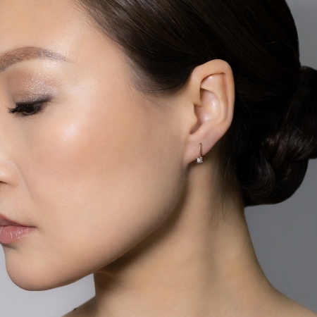 Серьги из комбинированного золота с бриллиантами