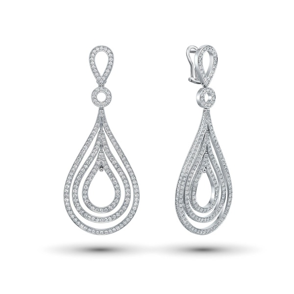 Серьги из белого золота с бриллиантами