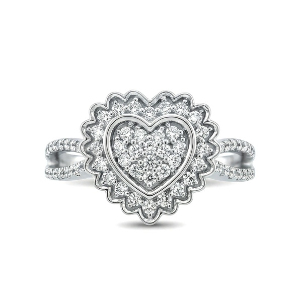 Кольцо из белого серебра с бриллиантами