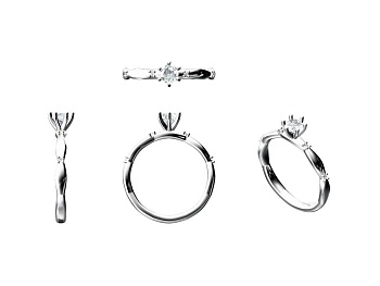 Кольцо из белого золота с бриллиантами