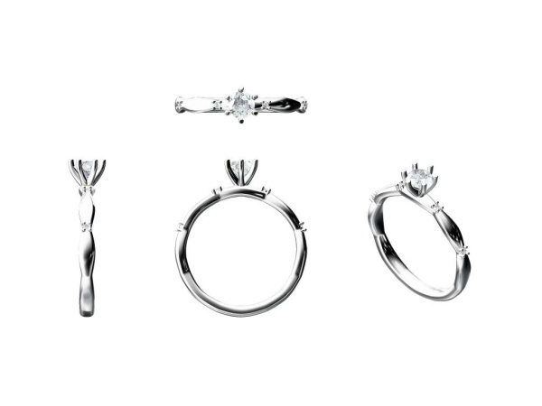 Кольцо из белого золота с бриллиантами