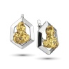 Серьги из белого золота с самородком