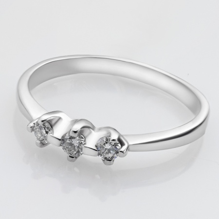 Кольцо из белого золота с бриллиантами