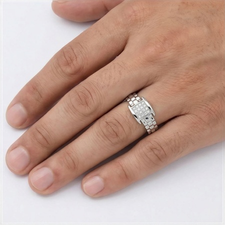 Кольцо из белого золота с бриллиантами