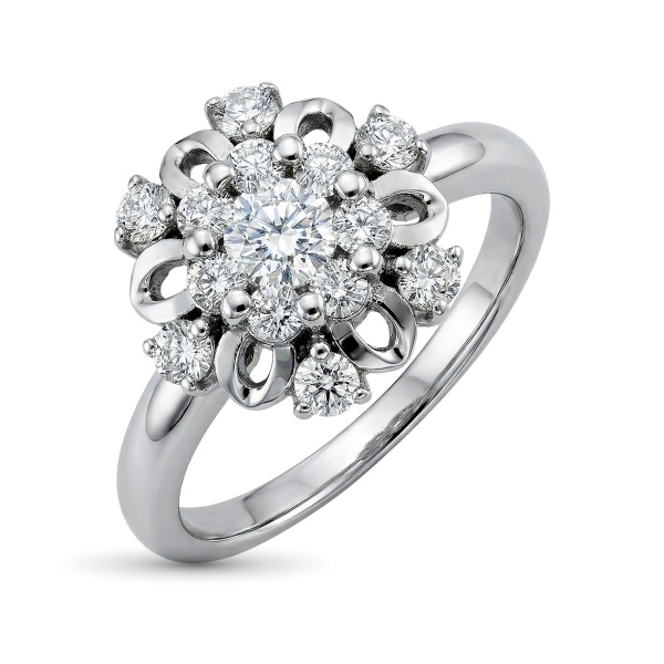 Кольцо из белого золота с бриллиантами