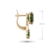 Серьги из желтого золота с хромдиопсидом и бриллиантами