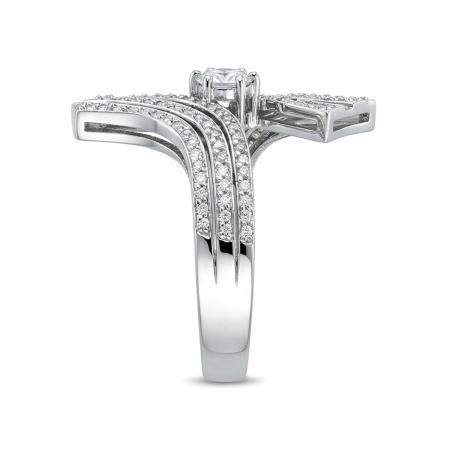 Кольцо из белого золота с бриллиантами