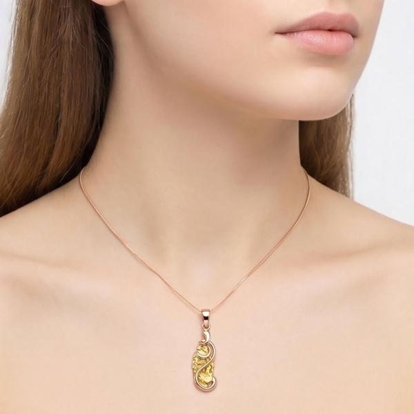 Подвеска из красного золото с самородком