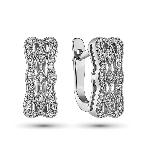 Серьги из белого золота с бриллиантами