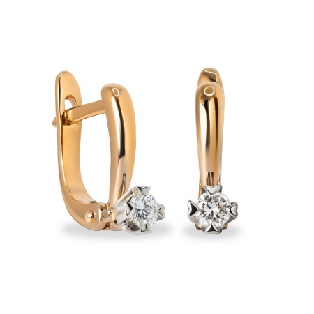 Серьги из комбинированного золота с бриллиантами