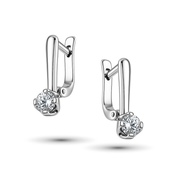 Серьги из белого золота с бриллиантами
