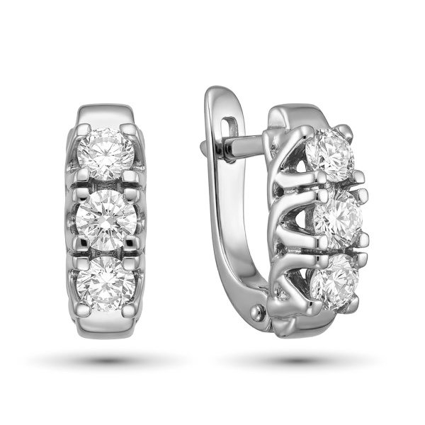 Серьги из белого золота с бриллиантами