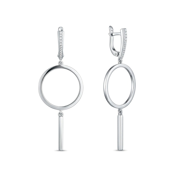 Серьги из белого золота с бриллиантами