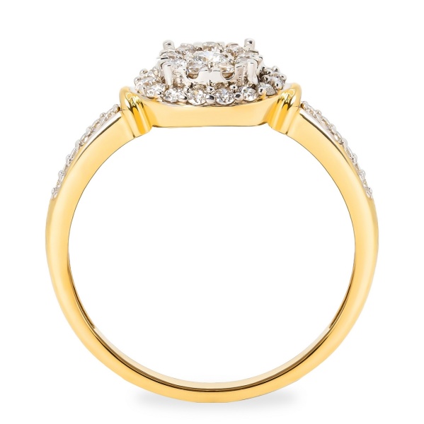 Кольцо из желтого золота с бриллиантами