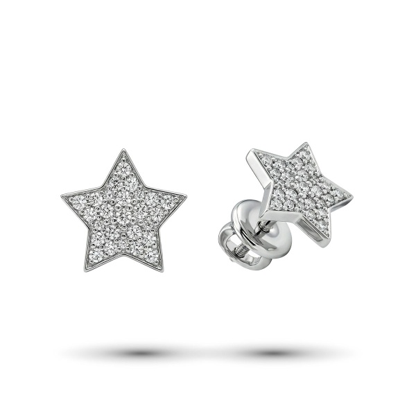 Серьги из белого золота с бриллиантами