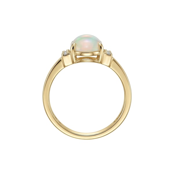 Кольцо из желтого золота с опалом и бриллиантами