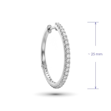 Серьги из родированного золота с бриллиантами