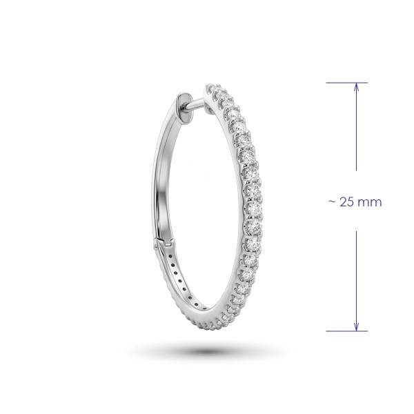 Серьги из родированного золота с бриллиантами