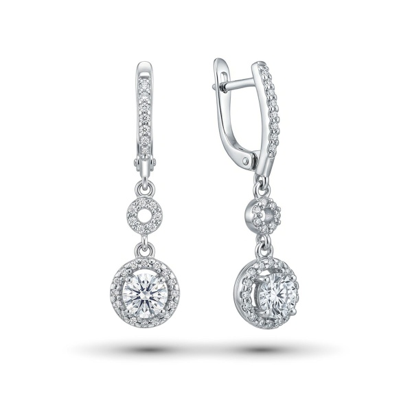 Серьги из белого золота с бриллиантами