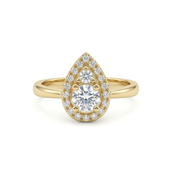 Кольцо из желтого золота с бриллиантами