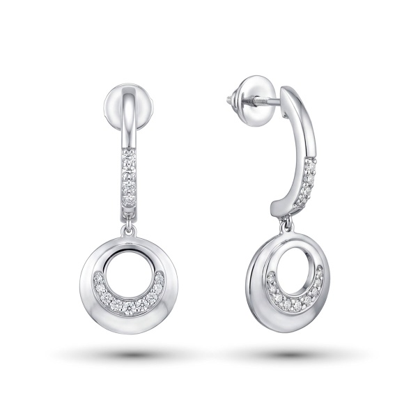Серьги из платины с бриллиантами