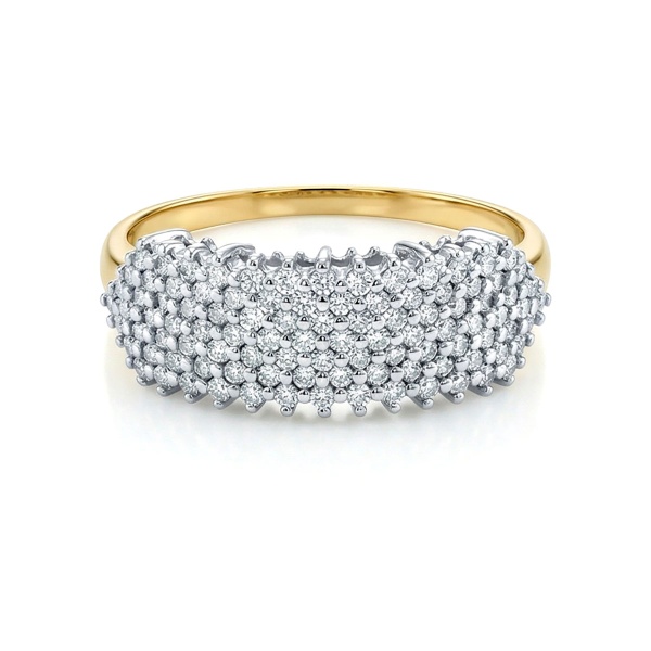 Кольцо из комбинированного золота с бриллиантами