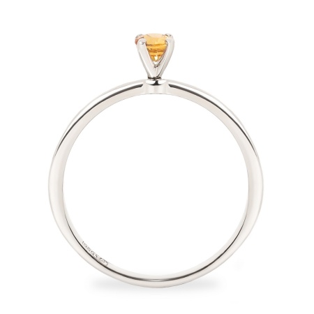 Кольцо из белого золота с сапфиром и бриллиантами