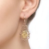 Серьги из красного золота с самородком