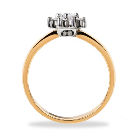 Кольцо из комбинированного золота с бриллиантами