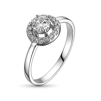 Кольцо из белого золота с бриллиантами