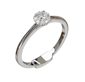 Кольцо из белого золота с бриллиантами