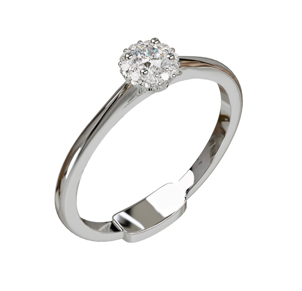 Кольцо из белого золота с бриллиантами